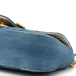 Denim Matelasse Mini Pearly GG Marmont Shoulder Bag Blue