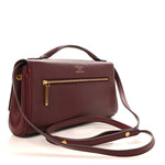 Smooth Calfskin Small Bel Air Clutch On Strap Dark Burgundy