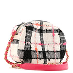 Tweed Lambskin Quilted Coco Midnight Camera Case White Black Multicolor