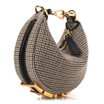 Wool Nappa Micro Houndstooth Nano Fendigraphy Hobo Charm Beige Moro
