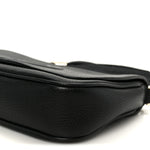 Pebbled Calfskin Medium Soho Flap Crossbody Black