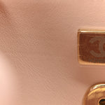 Shiny Caviar Preppy Coco Small Bowling Bag Light Pink