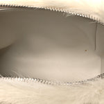 Faux Fur XS Lock Antigona Shoulder Bag White