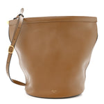 Smooth Calfskin Clasp Bucket Bag Brown