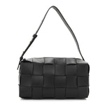 Lambskin Maxi Intrecciato Brick Cassette Bag Black