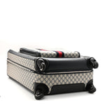 GG Supreme Monogram Textured Dollar Calfskin Web Large Savoy Trolley Suitcase Beige Blue