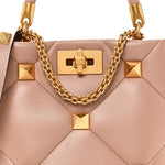 Nappa Small Roman Stud The Handle Bag Rose Cannelle