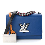 Epi Twist Braided Strap Shoulder Bag MM Bleu Roi