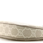 GG Supreme Monogram Textured Dollar Calfskin Web Mini Ophidia GG Handbag Beige Mystic White Oatmeal