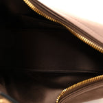 Satin Crystal Mini Vlogo Moon Bag Brown