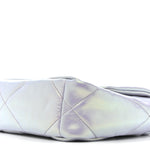 Iridescent Calfskin Quilted Medium Chanel 19 Flap Light Purple Blue