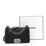 Caviar Quilted Small Boy Flap Black