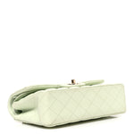 Caviar Quilted Small Double Flap Light Green
