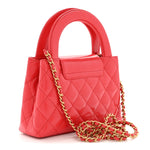 Shiny Aged Calfskin Quilted Nano Kelly Shopper Red