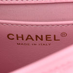 Calfskin Quilted Small Messenger Flap Light Pink