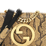 Roxy Snakeskin Blondie Chain Shoulder Flap Bag Roccia