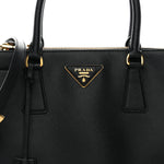 Saffiano Small Galleria Double Zip Tote Black