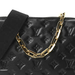 Lambskin Embossed Monogram Coussin PM Black