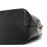 Vitello Century Matte F is Fendi Stamp Patch Bi-Color Grande Mon Tresor Bucket Bag Black Maya Fragola
