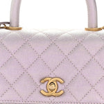 Metallic Caviar Quilted Mini Coco Handle Flap Light Pink