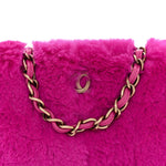 Rabbit Fur Shoulder Bag Fuchsia