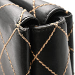 Calfskin Wild Stitch Large Tote Black
