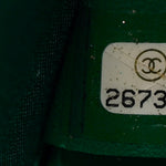 Glazed Calfskin Round As Earth Evening Bag Green