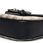 GG Supreme Monogram Horsebit 1955 Soft Small Shoulder Bag Beige Black