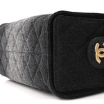 Washed Denim Quilted Mini Chanel 25 Handbag Black