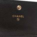 Caviar Quilted Boy Card Holder On Chain Black