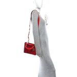 Lambskin Cannage Small Lucky Badges Lady Dior Red