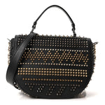 Calfskin Mix Chevron Spikes Panettone Messenger Black
