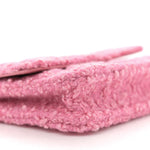 Tweed Quilted Flap Chain Waist Bag Pink