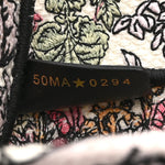 Canvas Embroidered Medium Book Tote White Multicolor