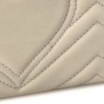 Calfskin Matelasse Mini GG Marmont Shoulder Bag White