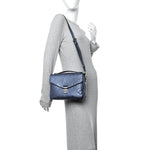 Metallic Empreinte Monogram Giant Pochette Metis Navy Nacre