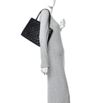Caviar Quilted Medallion Tote Black