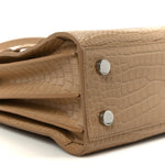 Calfskin Crocodile Embossed Nano Sac De Jour Brown