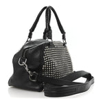 Grained Calfskin Studded Panettone Bowling Bag Black