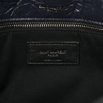Crinkled Calfskin Matelasse Monogram Medium Niki Chain Satchel Deep Marine
