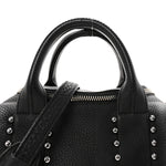 Calfskin Studded Rockie Matte Black Rhodium Hardware