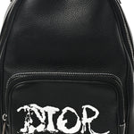X PETER DOIG Grained Calfskin Slingbag Backpack Black