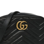 Calfskin Matelasse Mini GG Marmont Chain Shoulder Bag Black