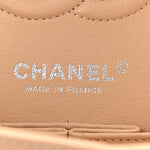 Caviar Quilted Small Double Flap Beige