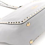 Vitello Small Rockstud Tote Grey