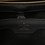 Raffia Calfskin Capucines MM Black Ecru