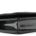 Metallic Patent Micro-Cannage Diorama Wallet on Chain Pouch Onyx Black
