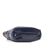 Shiny Calfskin Quilted Mini Chanel 22 Navy Blue