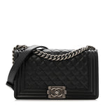 Caviar Quilted Medium Boy Flap Black
