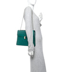 Calfskin Serpenti Forever Medium Shoulder Bag Emerald Green